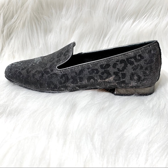 SOLD-Donald J. Pliner Metallic Leopard Loafers - Picture 3 of 8